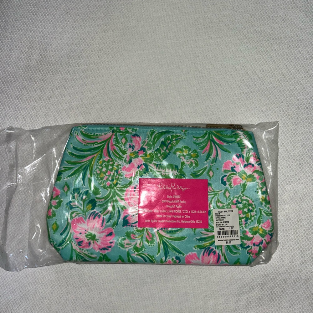 Lilly Pulitzer Turquoise and Pink Floral Clutch